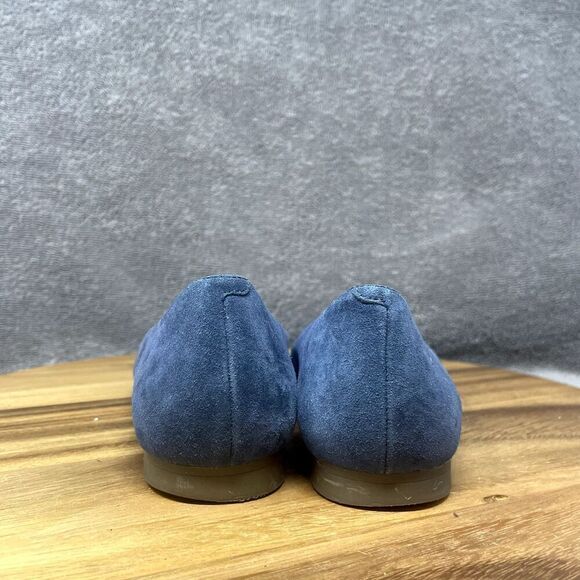 Vionic Posey Perforated Suede Pointed Toe Flat Blue Comfort Women's Size 5 - Picture 4 of 8